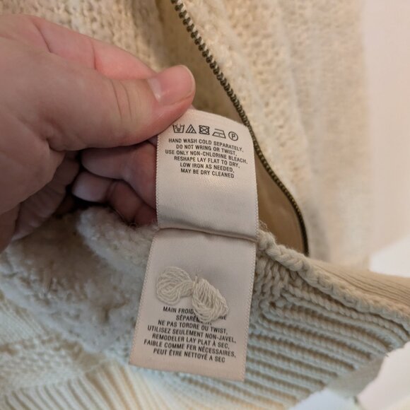 Anthropologie Sleeping On Snow Northbound Ivory Zip Up Cardigan - Picture 16 of 16